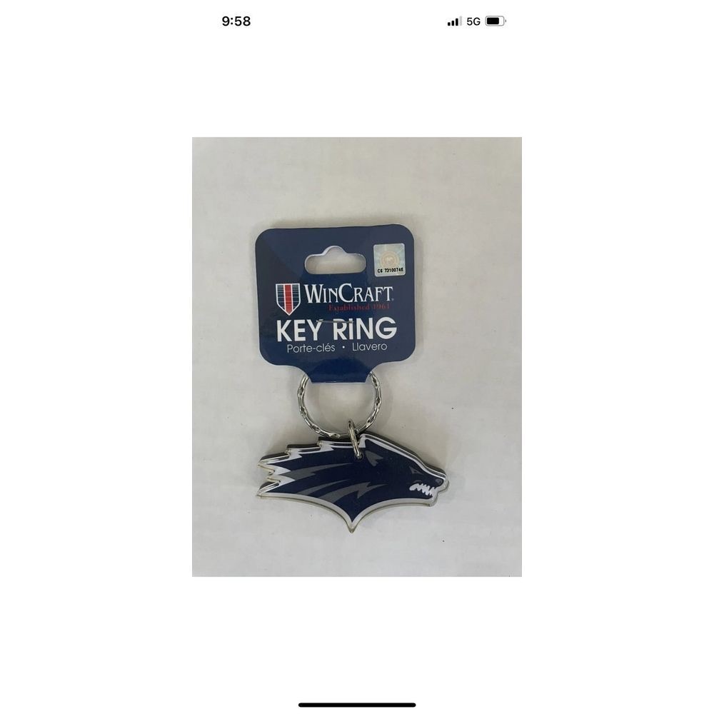 University Of Nevada Wolfpack Reno Wincraft Keychain Ring Blue‎ NWT